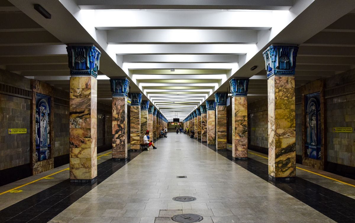 Architecture inside a Tashkent metro station